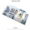 2 Bedrooms 1 Bath